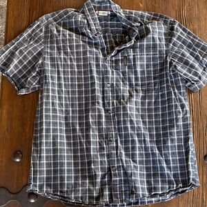 Columbia Blue and White Plaid Button-Down Shirt